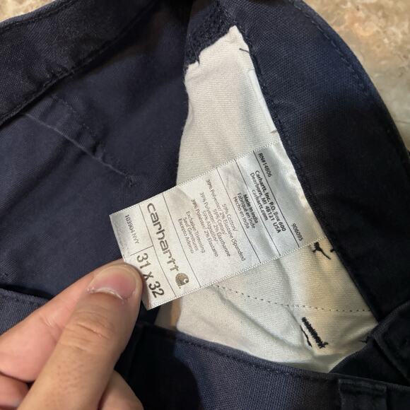 Carhartt Pants Mens 31x32 (Fits 31x29) Blue Rugged Flex Relaxed Fit Canvas Work - Picture 5 of 13